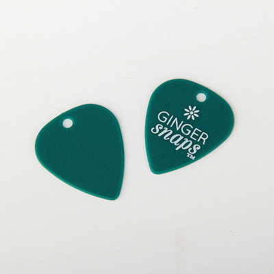 Móc nhựa nhỏ màu xanh lá cây in logo tùy chỉnh Chọn đàn guitar bằng nhựa